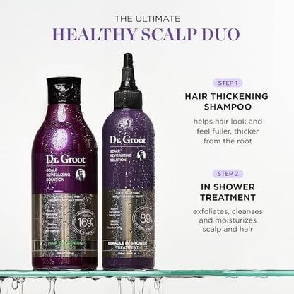 Dr. Groot Thickening Serum, Shampoo, Conditioner, and Scalp Treatment Set for Hair Loss – Clinical Results with Biotin and Rosemary for Hair Thinning, Shedding, Scalp Repair and Treatment