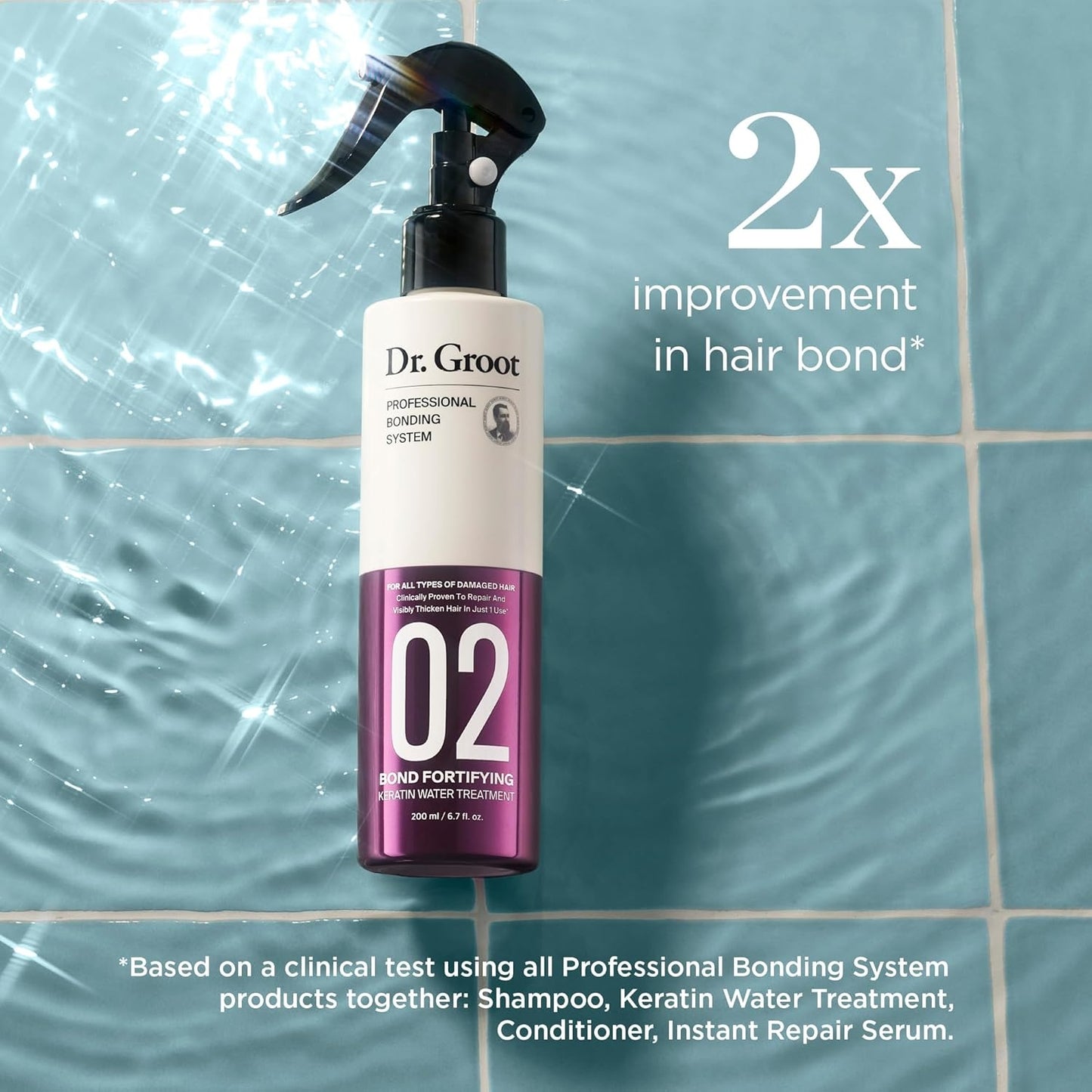 Bond Fortifying Keratin Treatment, Clinically Proven for Repair and Thickening of Dry, Thin, Damaged Hair - Hair Mask, Glass Hair Effect, Korean Professional Bonding System